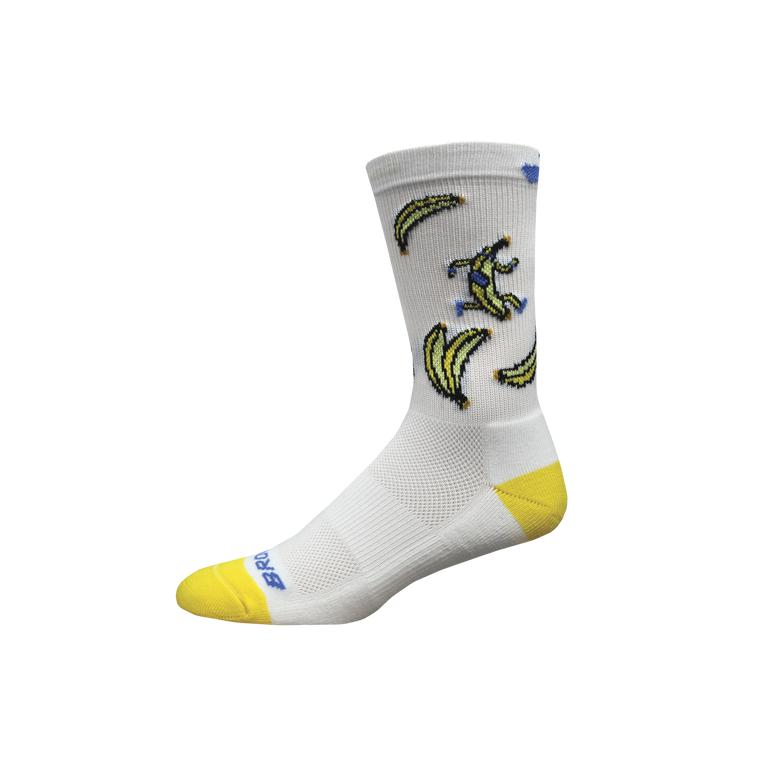 Brooks Tempo Knit In Crew - Womens Running Socks - Black/Yellow/Global Running Day/Run Happy (58691U
